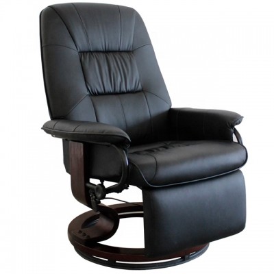 Synthetic Leather Wholesale Home and Office Use Manual Swivel Recliner Chair with Gas Lift Footrest