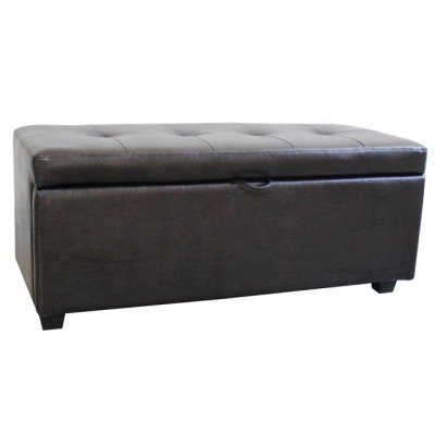 Rectangle PU Storage Side Opening Door Ottoman Bench