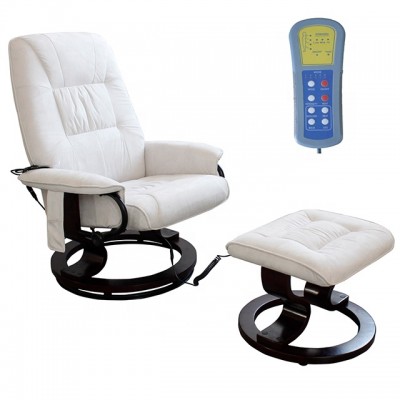 Modern Manual Swivel Massage Recliner TV Chair and Ottoman Set