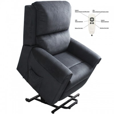 Navy Microfiber Super Soft Electric Power Lift Recliner Single Sofa Chair for Wholesale Home Use