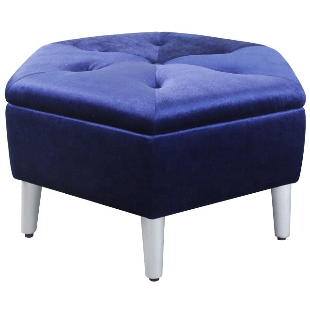 HQ-8143 Fabric Button Tufted Storage Diamond Stool