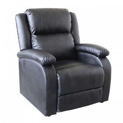 Black PU Modern Home Use Wholesale Furniture Push Back Recliner Chair