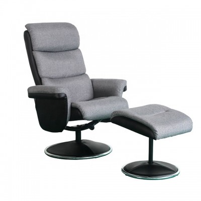 Morden Half Fabric Half PU Recliner TV Chair with Footrest