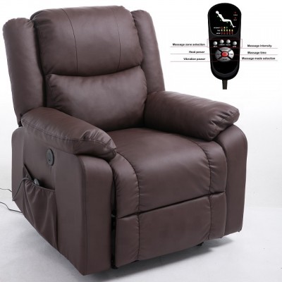 Modern PU Material Power Recliner Chair with USB with Massage Function for Wholesale Home Furniture