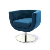 swivel tub velvet chair /  designer navy blue velvet stainless steel dining chair Nay-200